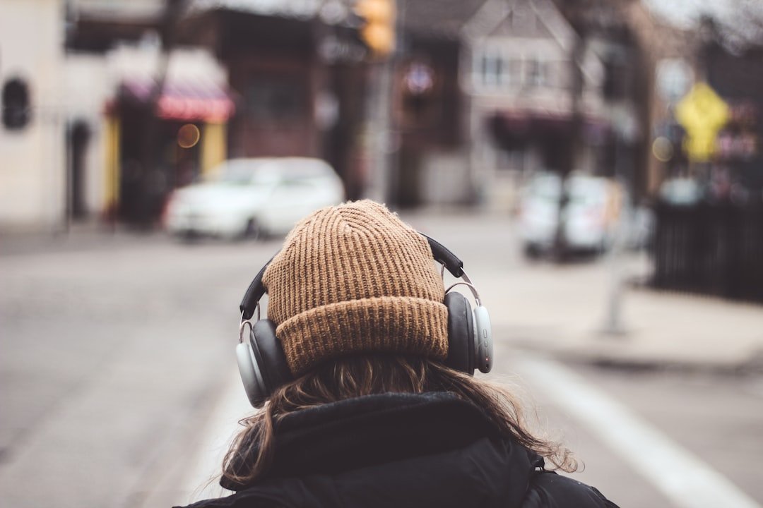 Woman listening with headphones
